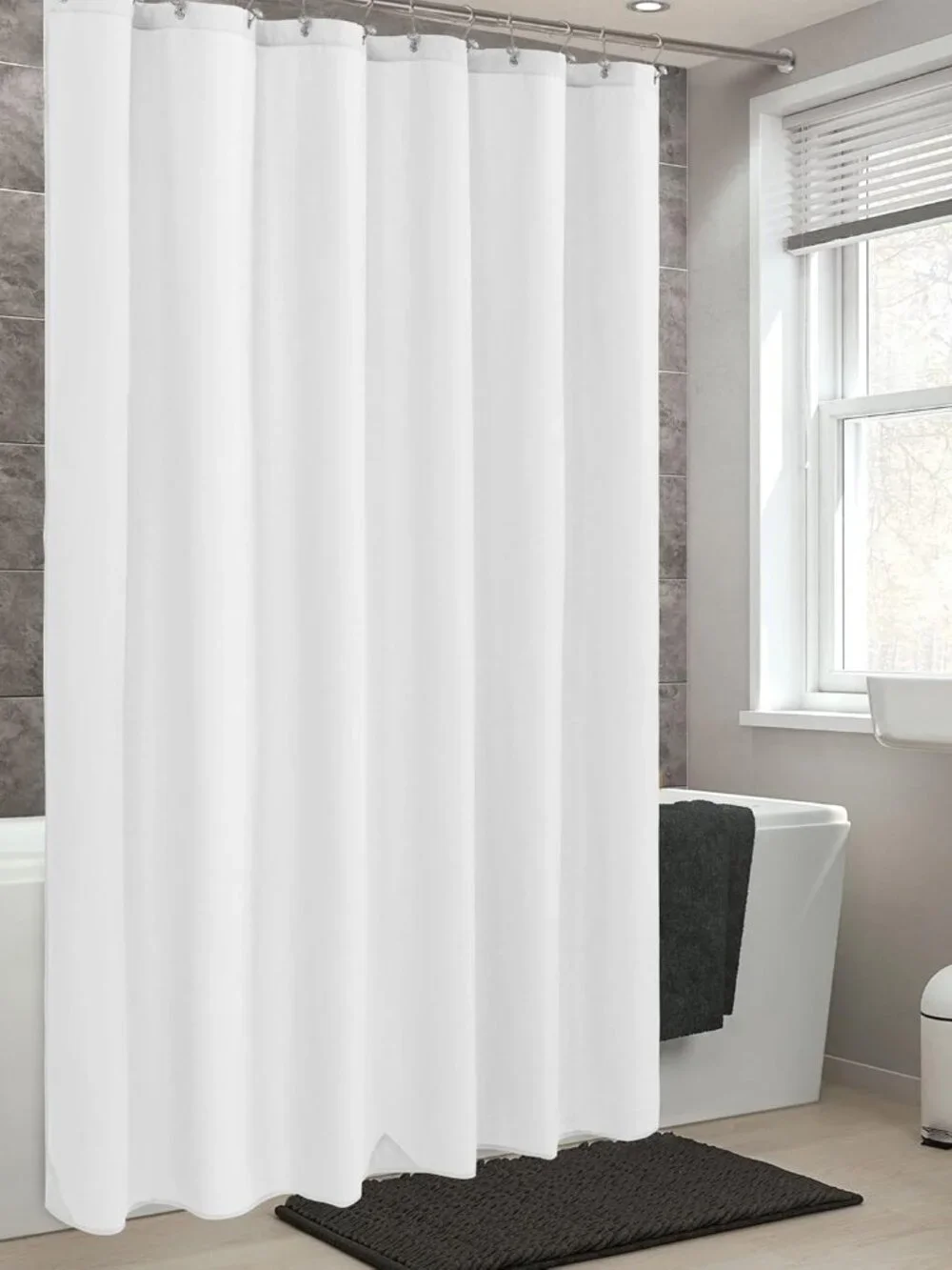 Durable Waterproof Shower Curtain Liner 72x72 - Soft, Stylish, Machine Washable
